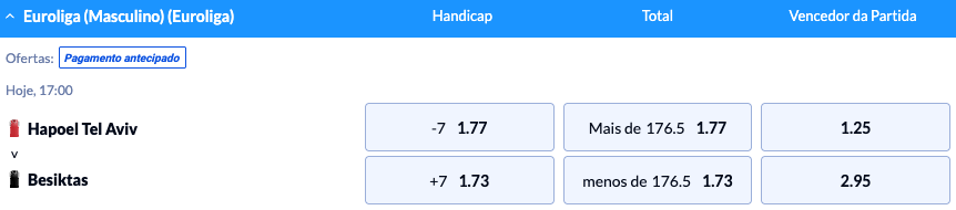 pagamento antecipado basquetebol